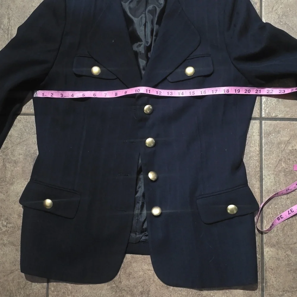 Christian Dior vintage navy Blazer with Gold Buttons sz 14